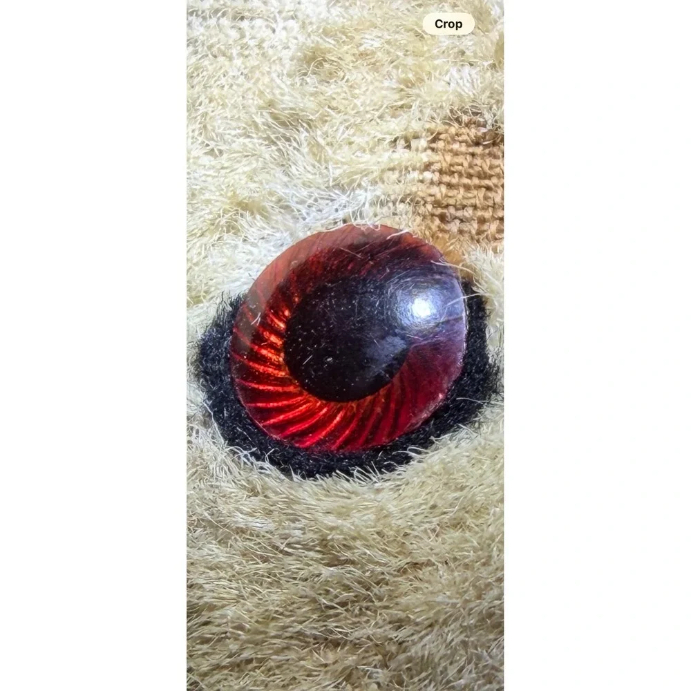 Antique 1925-1945 Panda Bear Plush Teddy Bear Stuffed Animal Red Glass Eyes 14in